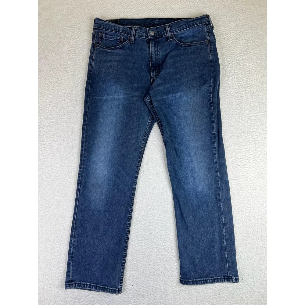 Levis 513 Jeans Mens 36x29 Blue Regular Straight Stretch Denim Medium Wash Pants